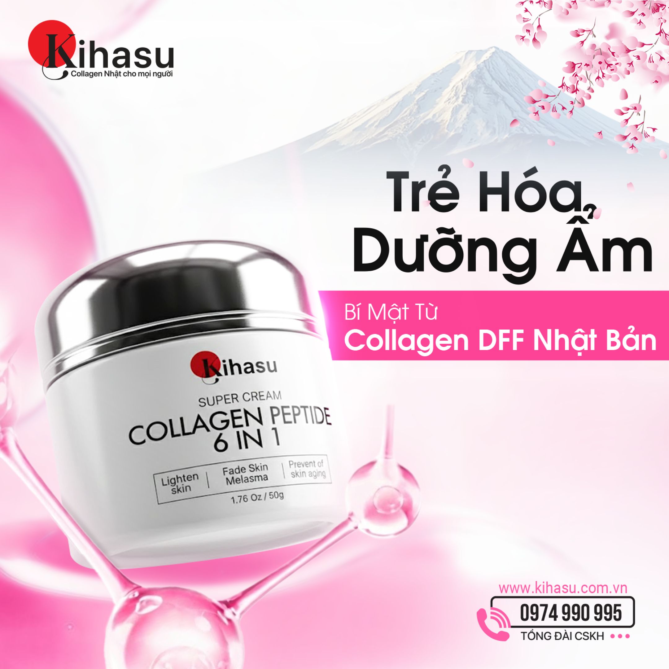 Kihasu Super Cream Collagen Peptide 6in1